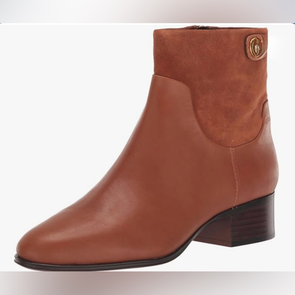 Franco Sarto Women's Brown Leather & Suede Ankle Boots